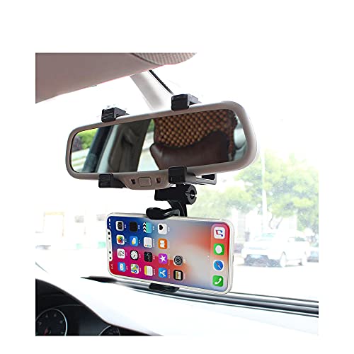 Soporte para teléfono móvil de Coche con Montaje de Espejo retrovisor, Soporte Universal para teléfono para Coches. Útil para GPS. Rotación 360º