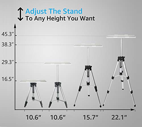 Soporte Proyector, Vamvo Soporte para Proyector Trípode, Soporte para Proyector Ajustable Portátil, Soporte para Proyector de Piso Altura Ajustable de 42 cm a 115 cm con Placa Plegable