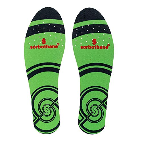 Sorbothane Single Strike Plantillas, Verde, 42-43