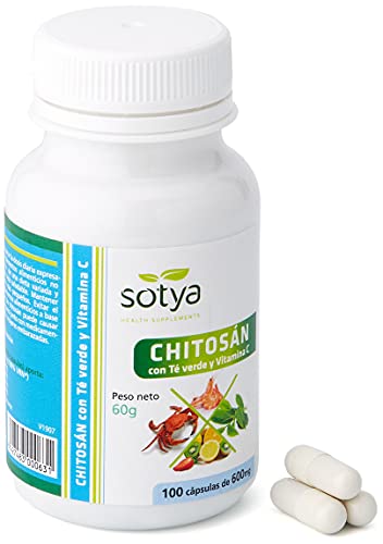 SOTYA - SOTYA Chitosán + Té verde + Vitamina C 100 cápsulas 600mg