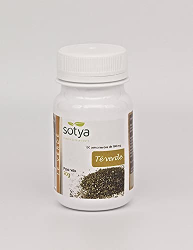 Sotya Té Verde 200 comprimidos (dos botes de 100 C/U) 500 Mg,  potente antioxidante, poder depurativo y desintoxicante, bueno para tu corazón, ayuda al control del peso, fortalece los huesos.