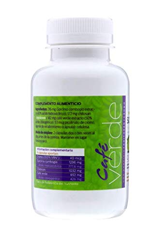 SotyaBelsan Café Verde Con Garcinia Cambogia +Chitosan + Cromo 90 Capsulas 650 mg 90 Capsulas, Quema Grasas para Adelgazar y Pérdida de Peso, Para Control de Peso, para control del apetito. Natural.