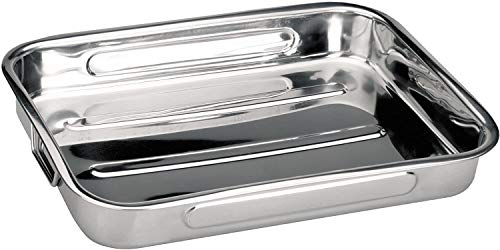 Space Home - Set de 2 Rustideras de Horno con Asas - Lasañera - Bandeja de Horno - Acero Inoxidable - Set 2