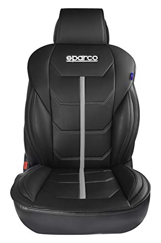 Sparco 1 Respaldo Universal de Asiento para Coche Modelo Ferrara, Negro/Gris