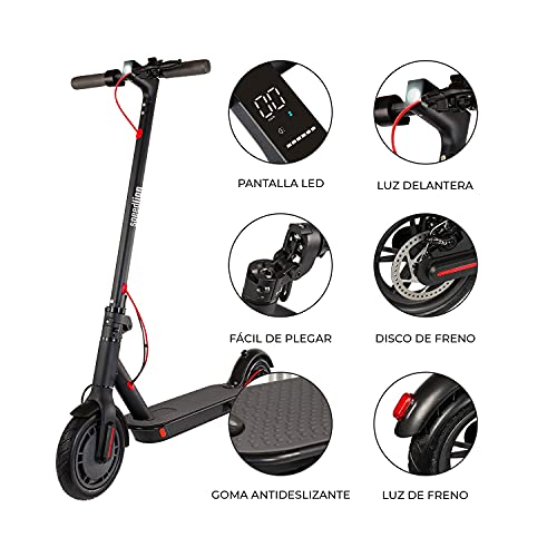 SPEED LION Patinete Eléctrico Plegable Negro Brooklyn Patinete Eléctrico Scooter Motor 250W Ruedas 8,5 | Patinete para Adultos | hasta 25 Km/h y 15 Km Autonomía | Sincronización vía App