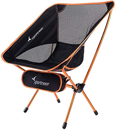 Sportneer Silla de Camping, portátil, Ligera, Plegable, hasta 150 kg, para mochileros, Senderismo, picnics, Peces, 1 Pack