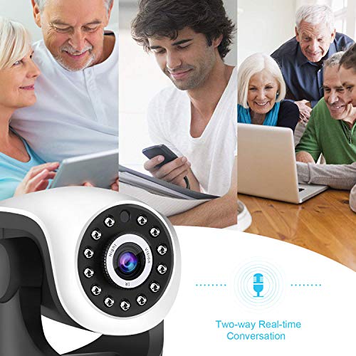 Sricam SP017 Cámara de Vigilancia WiFi, IP 1080P Bebe Interior HD, Videocamara con Visión Nocturna, Audio Bidireccional, Detección de Movimiento, Compatible con iOS Android Windows PC, Blanco