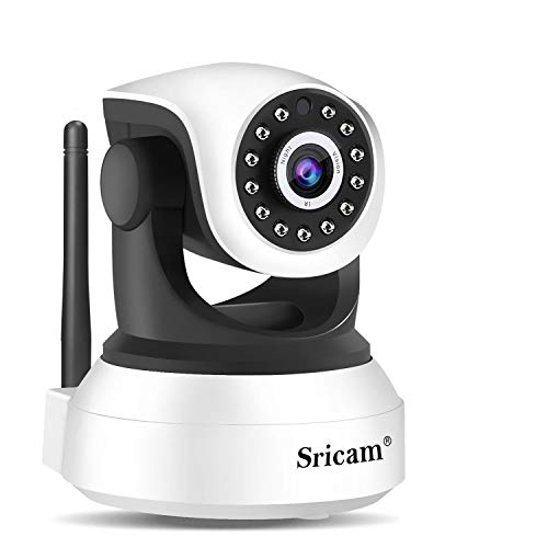 Sricam SP017 Cámara de Vigilancia WiFi, IP 1080P Bebe Interior HD, Videocamara con Visión Nocturna, Audio Bidireccional, Detección de Movimiento, Compatible con iOS Android Windows PC, Blanco