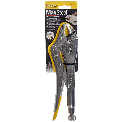 Stanley 0-84-809 Mordaza bloqueable Maxsteel Boca Curva 225mm, 225 mm