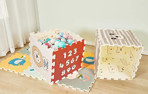 Star Ibaby Alfombra Puzzle para bebés Animals - Espesor 1.5 cm., Antideslizante, Extragrande, Reversible, Impermeable, portátil, de Doble Cara, para niños pequeños y bebés (165x165x1.5cm)