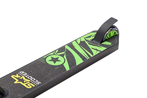 STAR SCOOTER Patinete Patineta Scooter Freestyle Stuntscooter para niños y niñas a Partir de 7 años y Adultos | 100 mm Edición Entrada | Negro Verde