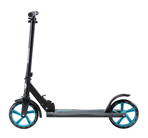 STAR SCOOTER Patinete Patineta Scooter Plegable para niños y niñas a Partir de 7 años y Adultos, 205mm Kickscooter Manillar Ajustable, Negro