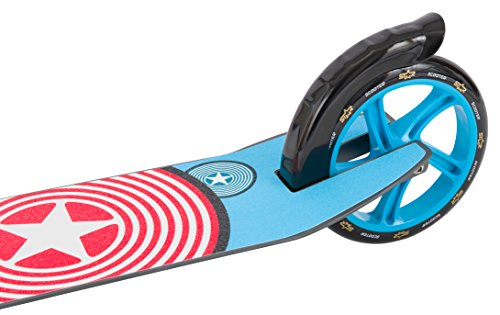 STAR SCOOTER Patinete Patineta Scooter Plegable XXL para niños y niñas a Partir de 6-7 años y Adultos para Ciudad | 205 mm Edición mas Ancha, con más Espacio para los pies | Gris & Azul