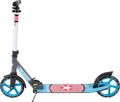 STAR SCOOTER Patinete Patineta Scooter Plegable XXL para niños y niñas a Partir de 6-7 años y Adultos para Ciudad | 205 mm Edición mas Ancha, con más Espacio para los pies | Gris & Azul