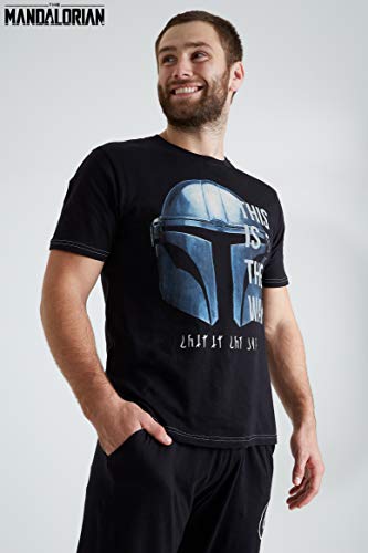 Star Wars Pijama Hombre, Pijama Hombre Invierno Camiseta Manga Corta Diseño Mandalorian y Pantalones Largos, Regalos Hombre y Adolescente Talla S - 3XL (3XL)