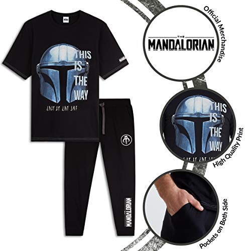 Star Wars Pijama Hombre, Pijama Hombre Invierno Camiseta Manga Corta Diseño Mandalorian y Pantalones Largos, Regalos Hombre y Adolescente Talla S - 3XL (3XL)