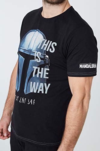 Star Wars Pijama Hombre, Pijama Hombre Invierno Camiseta Manga Corta Diseño Mandalorian y Pantalones Largos, Regalos Hombre y Adolescente Talla S - 3XL (3XL)