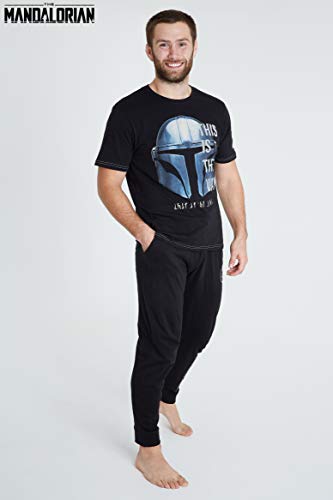 Star Wars Pijama Hombre, Pijama Hombre Invierno Camiseta Manga Corta Diseño Mandalorian y Pantalones Largos, Regalos Hombre y Adolescente Talla S - 3XL (3XL)