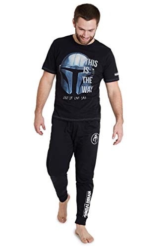 Star Wars Pijama Hombre, Pijama Hombre Invierno Camiseta Manga Corta Diseño Mandalorian y Pantalones Largos, Regalos Hombre y Adolescente Talla S - 3XL (3XL)