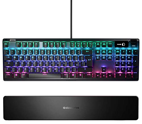 SteelSeries Apex Pro – Teclado mecánico para Gaming – Teclas mecánicas de actuación Ajustable – Smart Display con OLED – Teclado QWERTY Inglesa