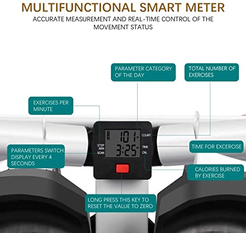 Stepper Cardio Fitness Máquina Step con Bandas de Resistencia, Pantalla Multifuncional