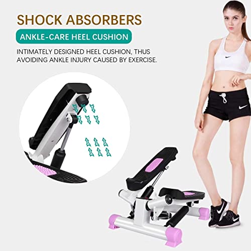 Stepper Cardio Fitness Máquina Step con Bandas de Resistencia, Pantalla Multifuncional