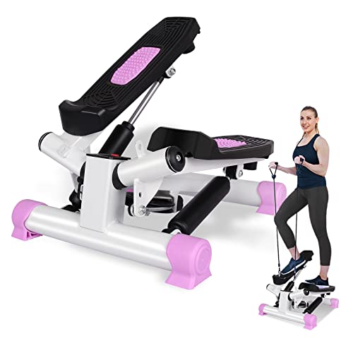 Stepper Cardio Fitness Máquina Step con Bandas de Resistencia, Pantalla Multifuncional