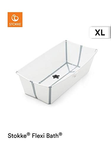 STOKKE® Flexi Bath® Extragrande - Bañera de bebé plegable para ducha │ Piscina portátil antideslizante para niños hasta los 6 años - Color: XL Blanco