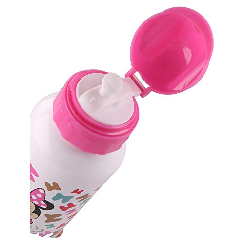 Stor Minnie Mouse | Botella De Aluminio para Niños - Cantimplora Infantil - Botella de Agua Reutilizable - 500 ML