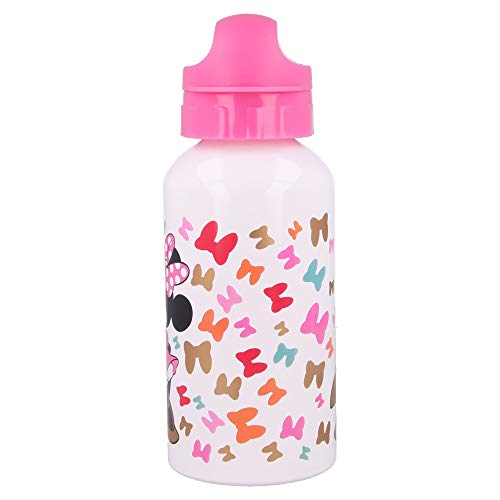 Stor Minnie Mouse | Botella De Aluminio para Niños - Cantimplora Infantil - Botella de Agua Reutilizable - 500 ML