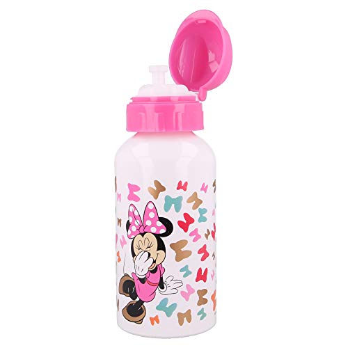 Stor Minnie Mouse | Botella De Aluminio para Niños - Cantimplora Infantil - Botella de Agua Reutilizable - 500 ML