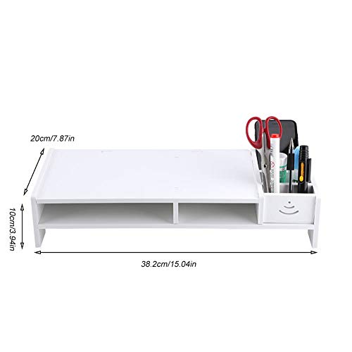 stronerliou Monitor de computadora Riser Laptop PC Stand Home Office Escritorio Mesa Organizador de Almacenamiento Estante