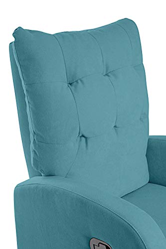 SUENOSZZZ-ESPECIALISTAS DEL DESCANSO Sillon Relax orejero reclinable Soft tapizado en Tela Antimanchas Turquesa