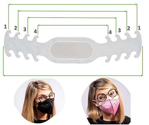 Sujeta Mascarillas con Antivaho Gafas de Plástico (6 + 3 uds) para Niños y Adultos Salvaorejas extensor protector de orejas y Soporte Reductor Vaho Reutilizable. Puente Nasal Reutilizable sin Líquido