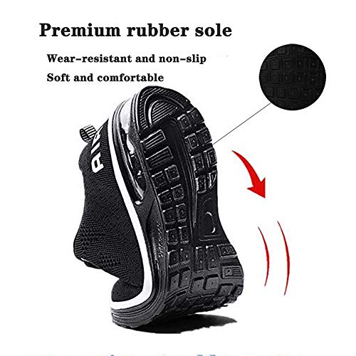 Sumateng Hombres Mujeres Zapatillas De Deporte Zapatillas Deportivas Zapatillas De Carretera Zapatillas De Deporte Entrenador Transpirable para Correr Gimnasio Gimnasio Exterior Black White 44 EU