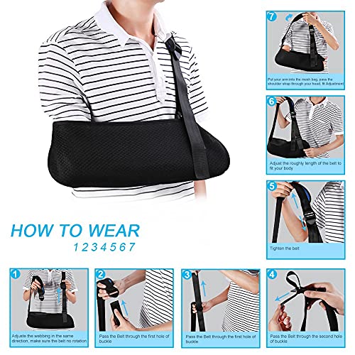 Sumoo Cabestrillo para Brazo, Cabestrillo para Brazo Ajustable para fracturas de Brazo Brazo Roto Hombro rotador Manguitos Soporte para desgarro, dislocación, esguinces y Estiramiento