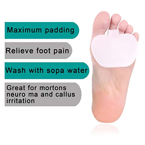 Supcare Plantillas de Gel de Pies Almohadillas de Silicona de Antepié para Neuroma de Morton & Dolores de Bolas Insertado en Zapatos Plantillas de Metatarsiano & Sesamoideo