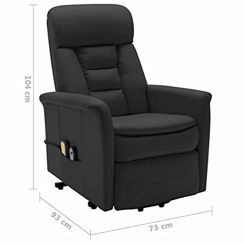 Susany Sillón Reclinable de Masaje Sillón de Masaje Relax Elevador Levantapersonas Sillón Reclinable Eléctrico Sillón Relax Cuero Sintético Negro