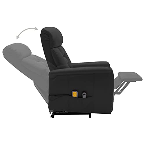 Susany Sillón Reclinable de Masaje Sillón de Masaje Relax Elevador Levantapersonas Sillón Reclinable Eléctrico Sillón Relax Cuero Sintético Negro