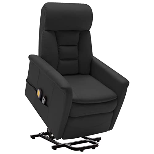 Susany Sillón Reclinable de Masaje Sillón de Masaje Relax Elevador Levantapersonas Sillón Reclinable Eléctrico Sillón Relax Cuero Sintético Negro