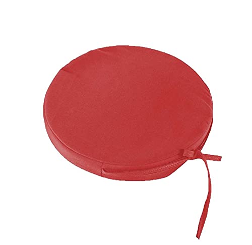 SWD TWTH Cojín grueso de 5/8 cm, impermeable, para silla de jardín, cojines redondos de 45/50 cm, para comedor interior y exterior (40 x 40 x 5 cm), color rojo