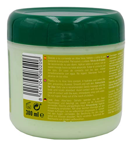 TABAIBALOE Crema Aloe Vera Crema Facial y Corporal Aloe Vera, 300 ml X 4 Unidades, 1200 Mililitros