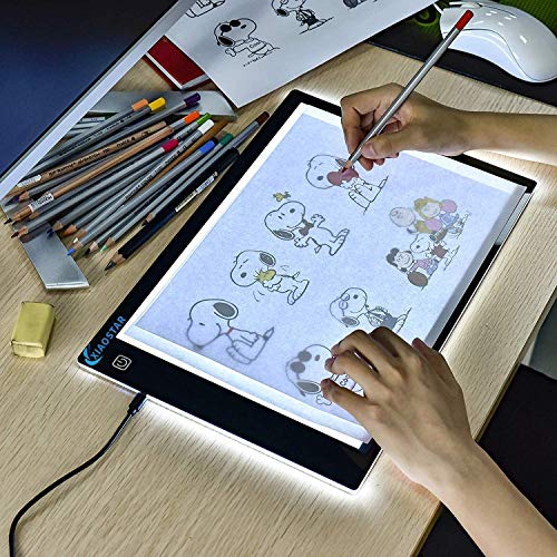 Tablero de copia LED, caja de luz superfina, almohadilla de dibujo, mesa de trazado, cable USB con brillo ajustable para artistas, animación, dibujo, animación