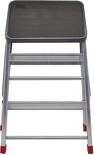 Taburete de 3 peldaños Plegable de Aluminio Muy Ligero y con Gran Resistencia, Patas y Plataforma Antideslizantes, escaleras Ideales para Cocina Pintura Tienda (3 Peldaños - Taburete)