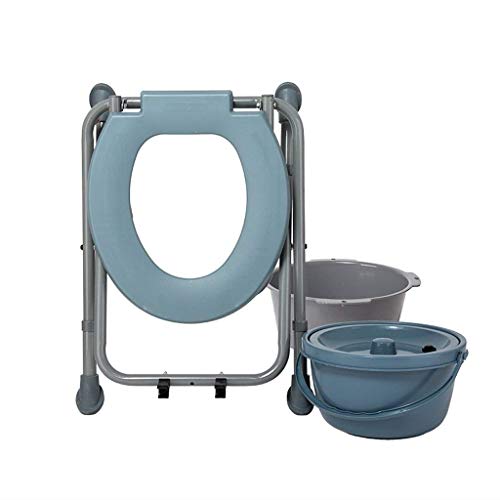 Taburete Plegable para Inodoro en Cuclillas Ajustable en Altura Taburetes de baño Silla con Inodoro Acero al Carbono Embarazada 44 48 （44-48 ） cm 92