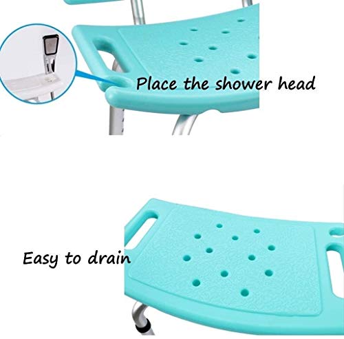 Taburetes WHLONG Baño de Ducha heces Silla de baño Silla de Ducha Ducha Asiento de Altura Ajustable de Aluminio Ligero de Personas con Movilidad Reducida Verde Movilidad para minusválidos