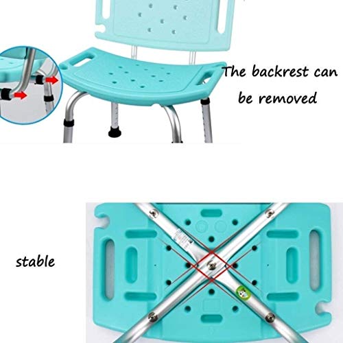 Taburetes WHLONG Baño de Ducha heces Silla de baño Silla de Ducha Ducha Asiento de Altura Ajustable de Aluminio Ligero de Personas con Movilidad Reducida Verde Movilidad para minusválidos