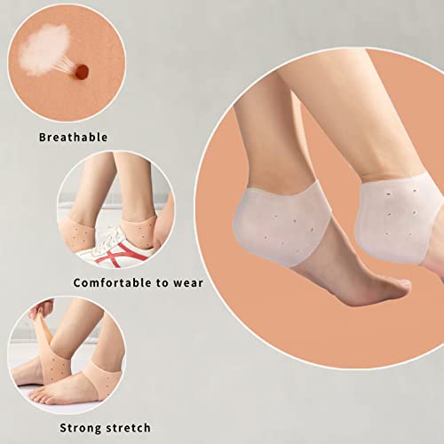 Taloneras Suave y Cómoda, 4 Piezas Taloneras Fascitis Plantar de Silicona, Plantillas Gel, Alivio Instantáneo del Dolor de pie, Adecuado para Espolones en el Talón, Fascitis Plantar, Reutilizar