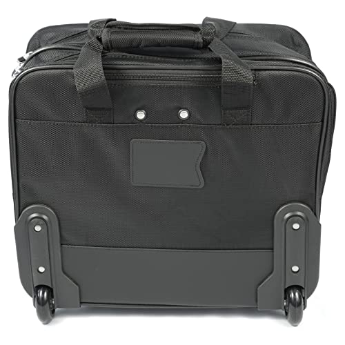 Targus Executive Maletín con asa telescópica, bolsa para portátiles de hasta 15,6", maletín de viaje con prácticas ruedas para viajes de negocios - Negro, TBR003EU