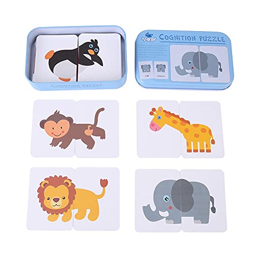 Tarjetas Aprendizaje Bebe Cartas Puzzle para Infantil 2 años Puzzle de Educativo Animales de Juguete Animales Granja Juego para Niños Memoria para niños con Animales Bonitos Juego de Memoria